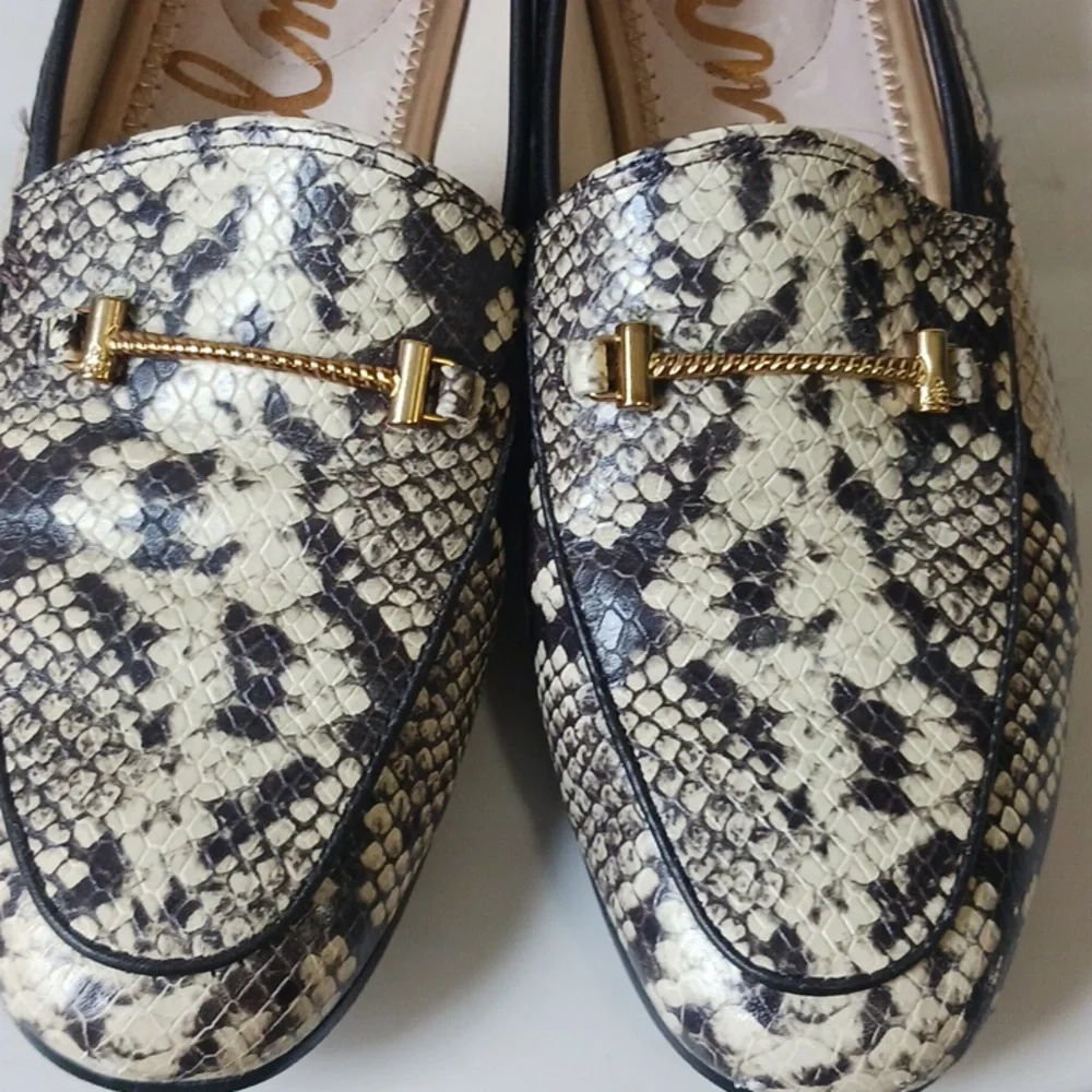 Sam Edelman "Lior" leather snakeskin bit slip on loafers - size 7 - Picture 7 of 11